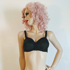 Maidenform* Sweet Dreams- RARE 1960&#39;s Black Sleep Bralette- 34B
