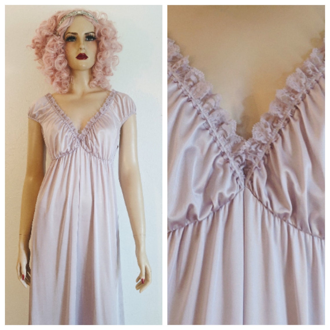 Texsheen lingerie 1970's Sweet Lavender Milkmaid | Etsy