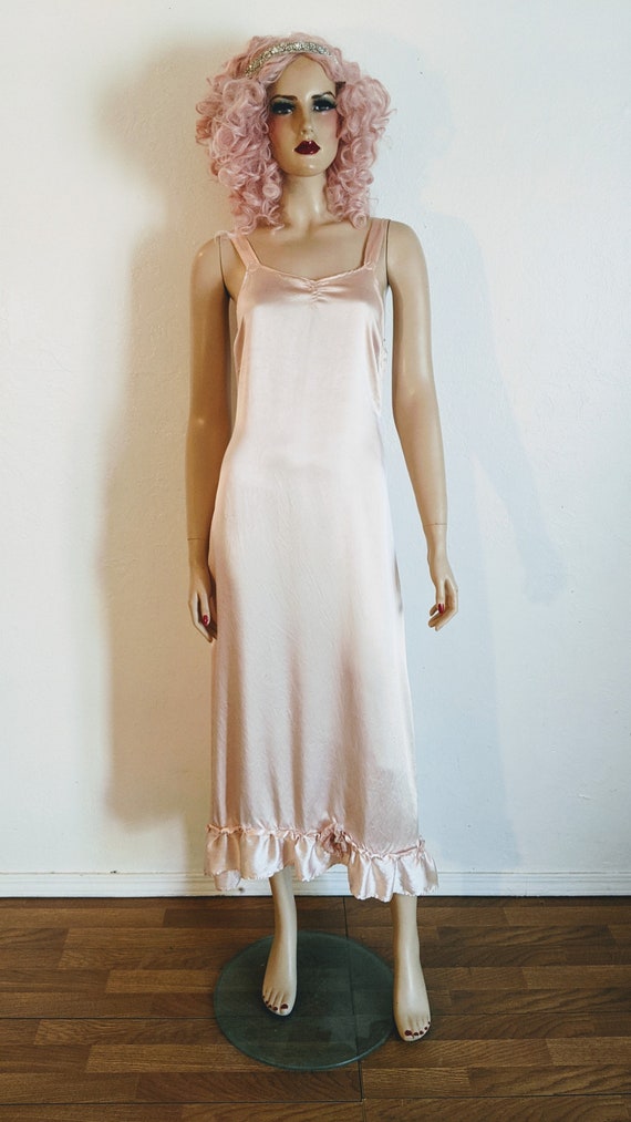 1940's Liquid Satin Antique Nightgown- 32 XS - image 3