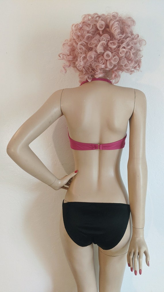 BADGLEY MISCHKA- 1990's Pink Halter Bikini Top- M… - image 5