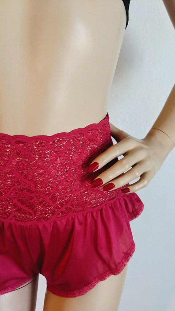 Alana Gale INTIMATES- 1980's High Waist Candy Red… - image 3