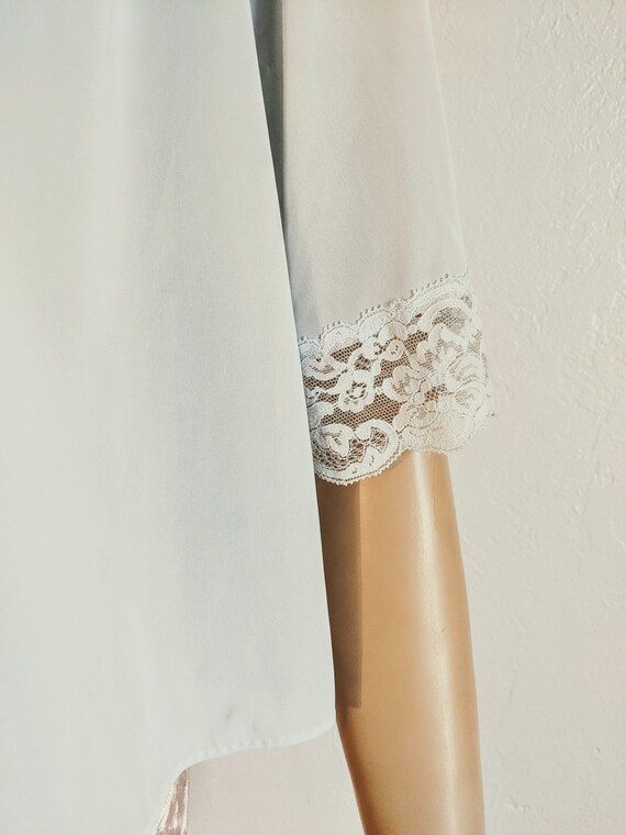 Shadowline® - 1970's Something Blue Bed Jacket- S… - image 6