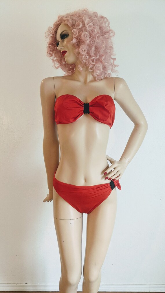 GIVENCHY- 1970's Sexy Red Bikini- Union Label- IL… - image 5