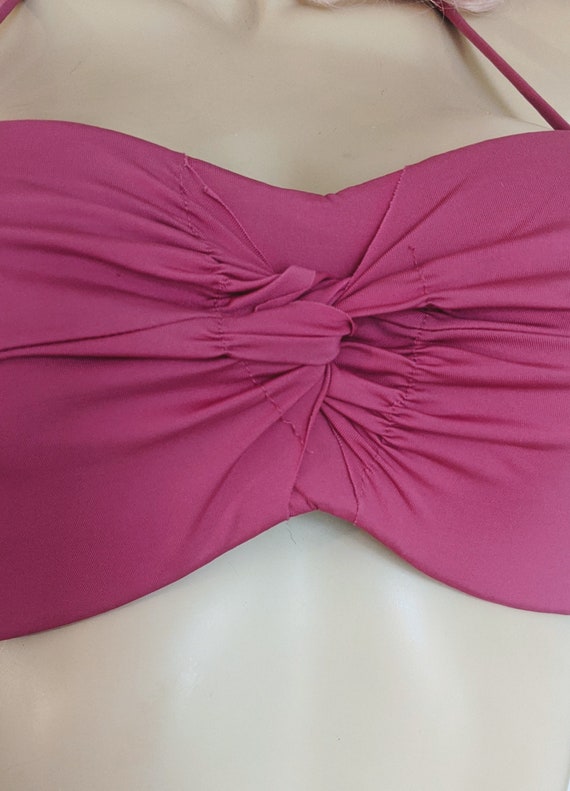 BADGLEY MISCHKA- 1990's Pink Halter Bikini Top- M… - image 4