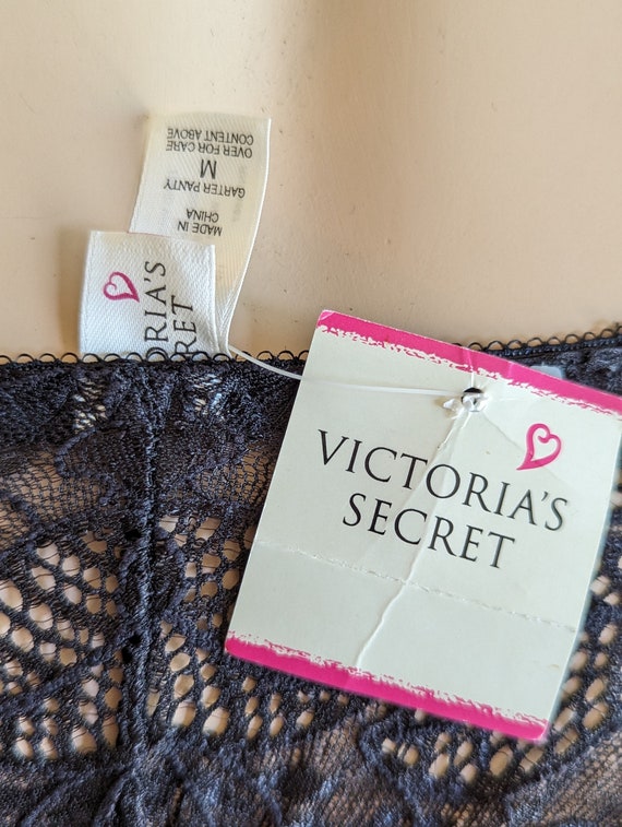 VICTORIA'S SECRET- NWT 1990's Black Lace Panty Ga… - image 8