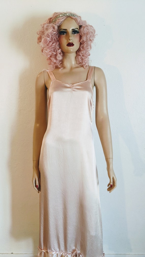 1940's Liquid Satin Antique Nightgown- 32 XS - image 2