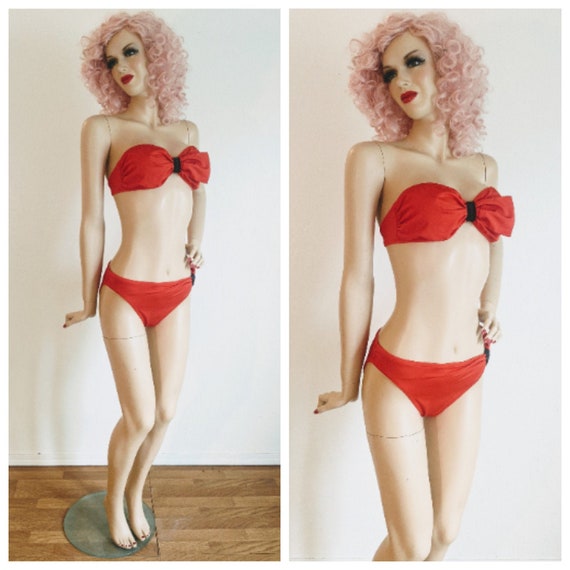 GIVENCHY- 1970's Sexy Red Bikini- Union Label- IL… - image 2