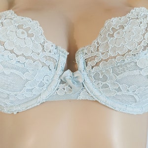 VICTORIA'S SECRET- 1990's Powder Blue Lace Demi Push up Bra- 36B image 5