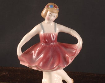 Ballerina Flower Frog - Vintage Ceramic Collectible Home Decor Living