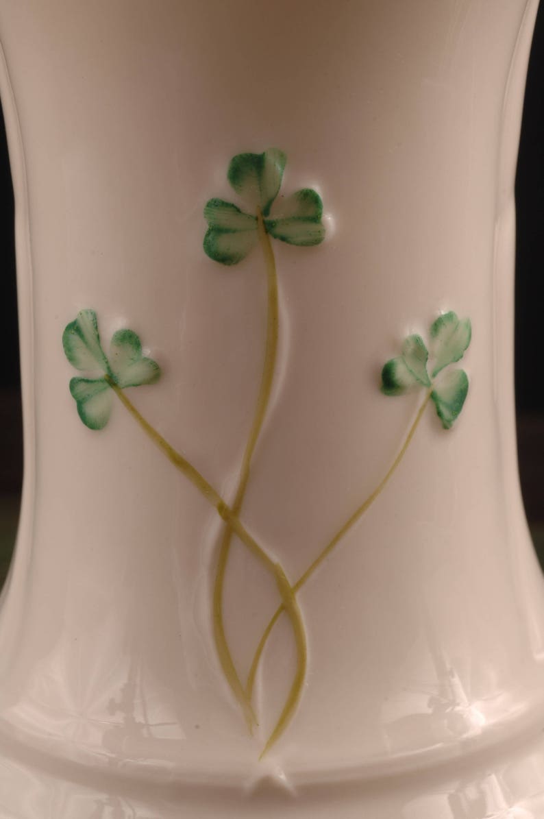 Irish Belleek Claddagh Shamrock Collection Vase Vintage Etsy