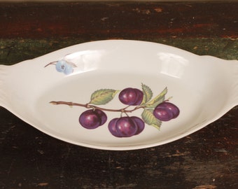 Bonne Cuisine Plum Oval Baker with Handles - Vintage Ceramic Collectible Dining Serving Entertaining