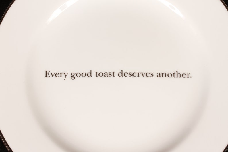 Pottery Barn Cocktail Quote Plates Set of 4 Vintage Ceramic Collectible Dining Serving Entertaining image 4