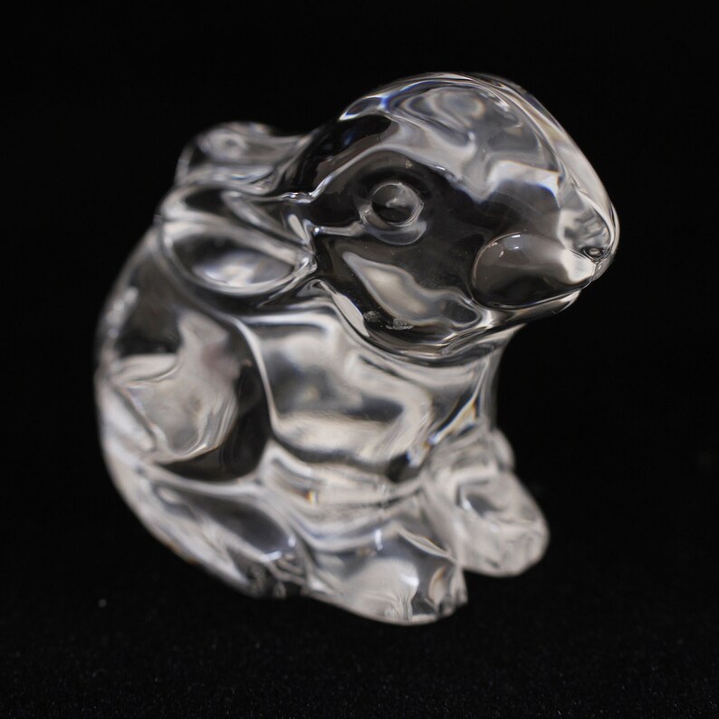 Waterford Bunny Rabbit Figurine Paperweight Vintage Glass Collectible Art Office Decor image 2