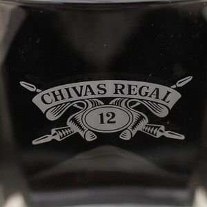 Etched Chivas Regal 12 Scotch Ice Glass Bucket Vintage Glass Collectible Barware Dining Serving Entertaining image 3