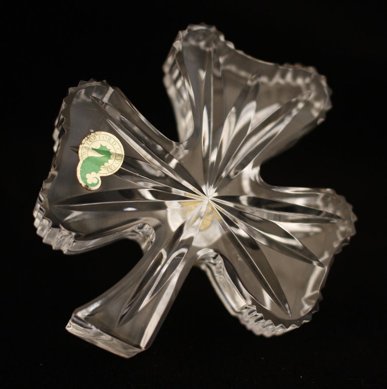 Waterford Crystal Shamrock Pen Holder Vintage Crystal Collectible Home Decor Living Office Desk image 8