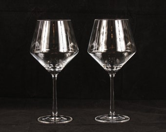 Schott Zwiesel Red Wine Glasses - Set of 2 - Vintage Glass Collectible Dining Serving Entertaining