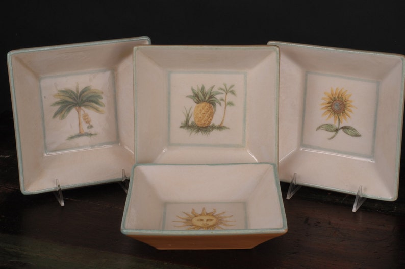 Italy Williams-Sonoma Aqua Verano Tile Bowls
