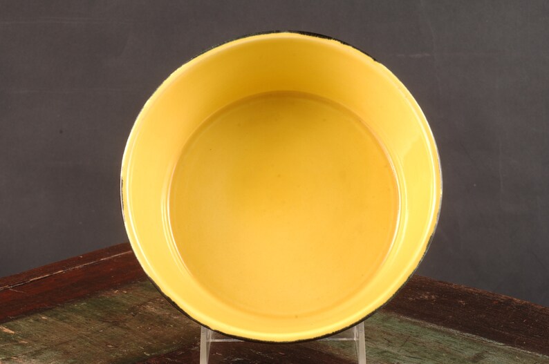 Villeroy and Boch Yellow Black Round Baker Vintage Ceramic Etsy