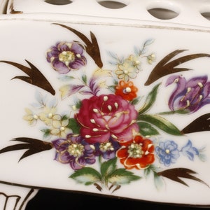 Rana de flores de carretilla floral Vintage cerámica coleccionable decoración del hogar vida imagen 6