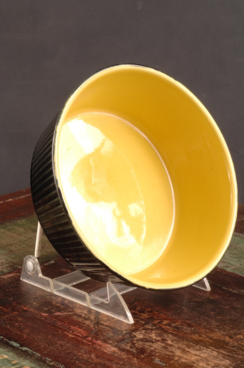 Villeroy and Boch Yellow Black Round Baker Vintage Ceramic Etsy