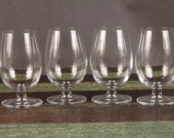 Krosno Short Stemmed Wine Glasses - Set of 4 - Vintage Glass Collectible Dining Serving Entertaining