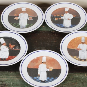 Williams Sonoma Guy Buffet Chef Series Collection Plates Set of 5 Vintage Ceramic Collectible Dining Serving Entertaining image 1