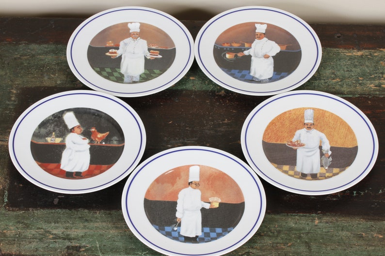 Williams Sonoma Guy Buffet Chef Series Collection Plates Set of 5 Vintage Ceramic Collectible Dining Serving Entertaining image 1