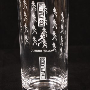 Johnnie Walker Scotch Whisky Keep Walking Tumblers Set of 2 Vintage Glass Collectible Barware Dining Serving Entertaining image 3
