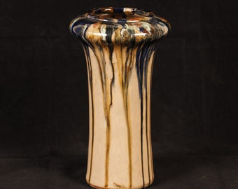Reed & Peters Zane Shadow Ware Drip Pottery Vase - Vintage Ceramic Collectible Home Decor Living