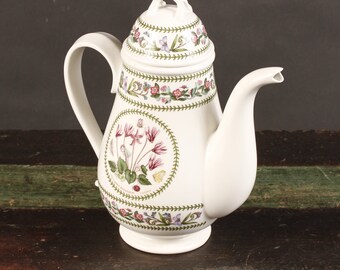 Portmeirion Variations Cyclamen Repandum Coffee Pot - Vintage Ceramic Collectible Dining Serving Entertaining
