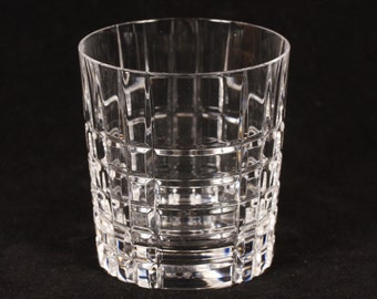 Tiffany & Co Crystal Pattern Plaid Double Old-Fashioned - Vintage Ceramic Collectible Drinkware Barware Entertaining