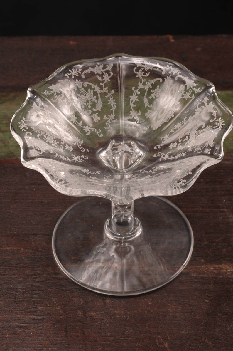 Fostoria Glass Navarre Pattern Tall Comport Footed Candy Dish Etsy