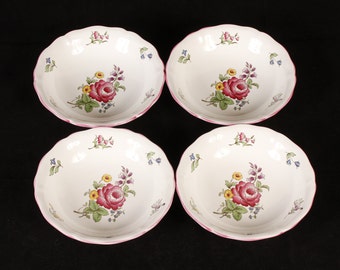 Spode Marlborough Sprays Cereal Bowls - Set of 4 - Vintage Ceramic Collectible Dining Serving Entertaining