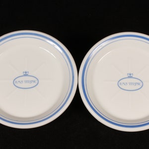 Premiere Classe 1978 RMS Titanic Blue Coaster Tip Tray Set of 2 Vintage Ceramic Collectible Dining Serving Entertaining image 1