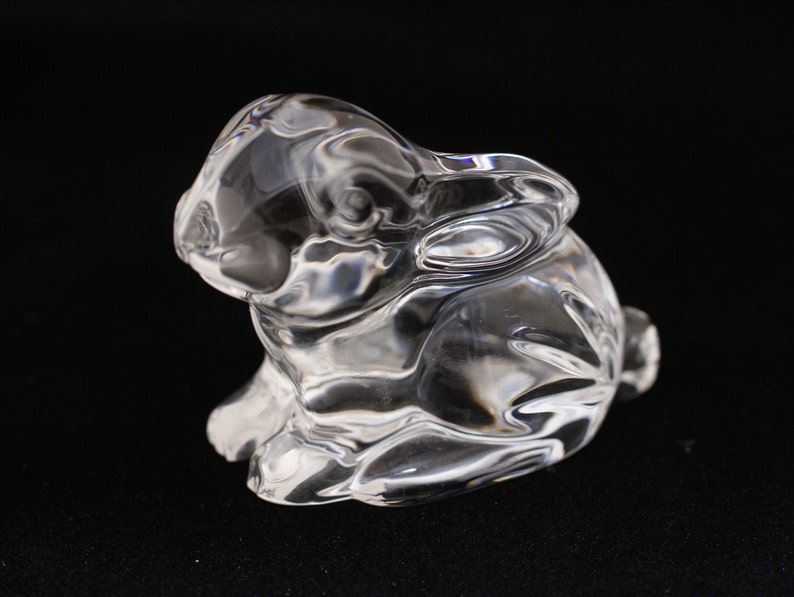 Waterford Bunny Rabbit Figurine Paperweight Vintage Glass Collectible Art Office Decor image 1