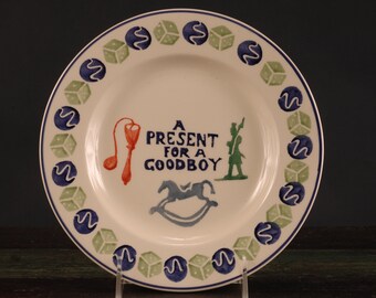 Emma Bridgwater Plate "A Present for a Good Boy" -  Vintage Ceramic Collectible Dining Serving Entertaining
