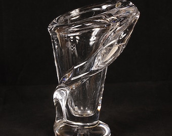 Vannes Crystal Glass Vase - Vintage Glass Collectible Home Decor Living