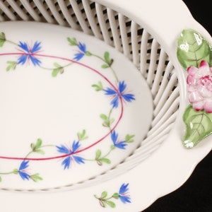 Herend Hungary 7379 Blue Garland Trinket Dish Vintage Ceramic Collectible Home Decor image 4