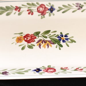 Sarreguemines Rusticana Floral Small Rectangular Platter Vintage Ceramic Collectible Home Living Decor image 2