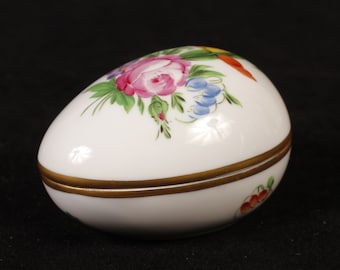 Herend #6053/BT Printemps Pattern Egg Box - Vintage Ceramic Collectible Home Living Decor