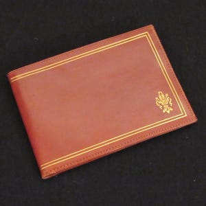 Cartera de piel italiana vintage plegable - Misuri, Florencia, Piazza S. Croce