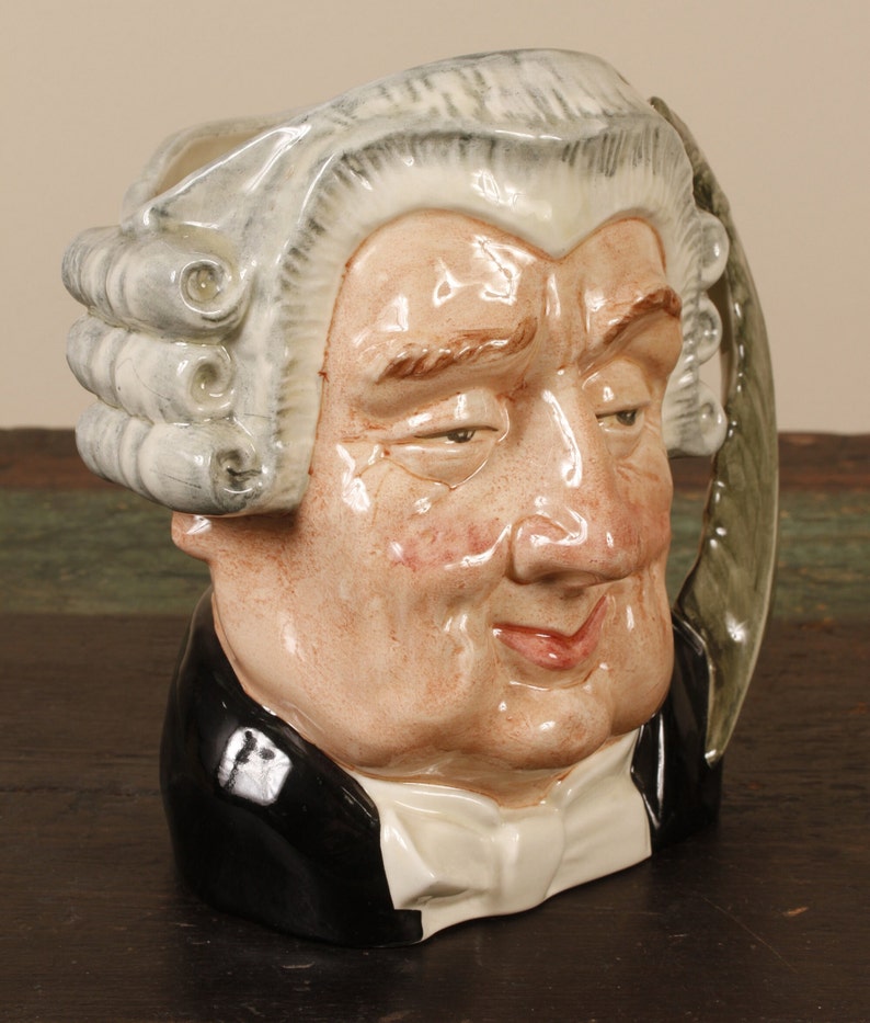 Royal Doulton The Lawyer D6498 Character Jug Vintage Ceramic Collectible Entertaining Dining Serving image 5