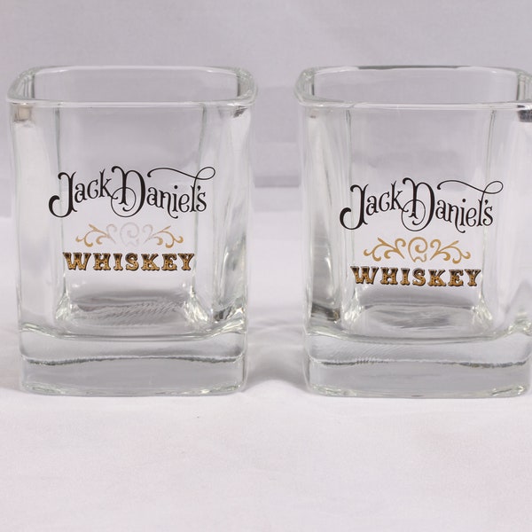 Square Jack Daniels Glasses Etsy