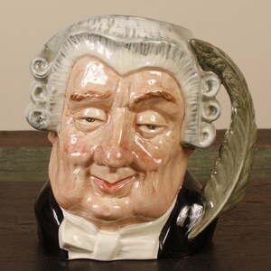 Royal Doulton The Lawyer D6498 Character Jug Vintage Ceramic Collectible Entertaining Dining Serving image 1
