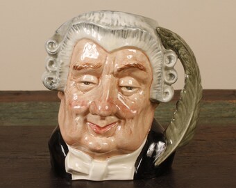 Royal Doulton The Lawyer D6498 Character Jug - Vintage Ceramic Collectible Entertaining Dining Serving