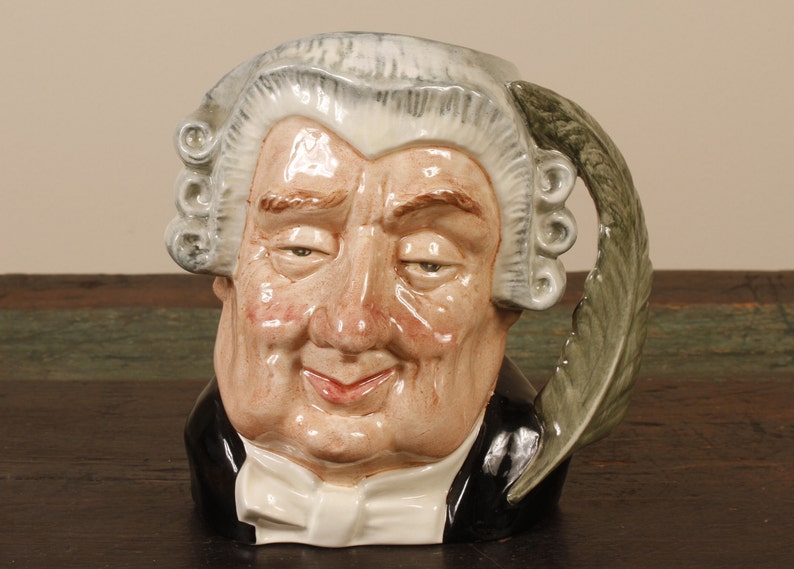 Royal Doulton The Lawyer D6498 Character Jug Vintage Ceramic Collectible Entertaining Dining Serving image 1