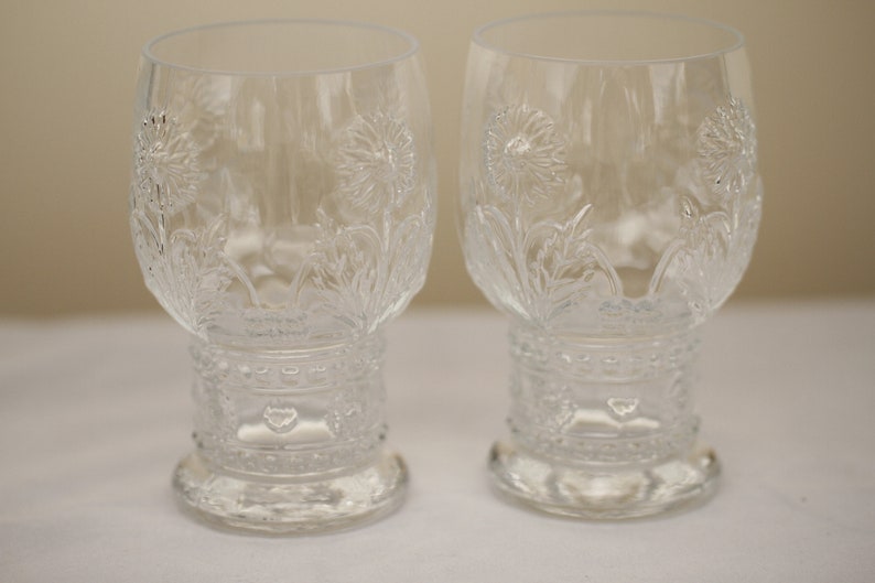 Helianthus by Anthropologie Drinking Glasses Set of 2 Vintage Glass Collectible Dining Serving Entertaining image 1