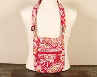 Vera Bradley Raspberry Fizz Hipster Cross Body - Vintage Handbag Collectible Fabric Purse