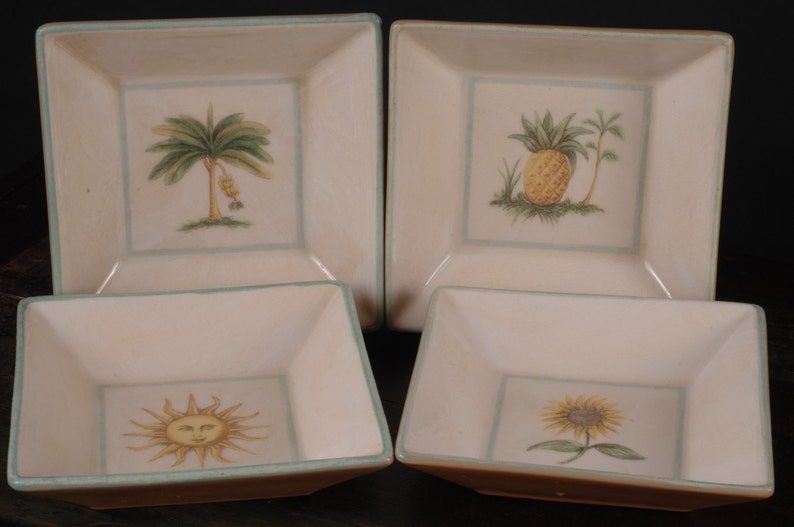 Italy Williams-Sonoma Aqua Verano Tile Bowls