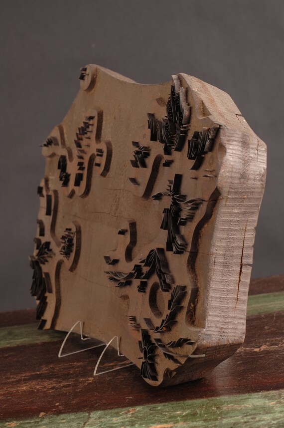 Pair Of Antique French Wallpaper Printing Blocks Etsy